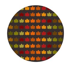 Autumn Fall Leaves Season Background Glitter Art Mini Round Pill Box by Bangk1t