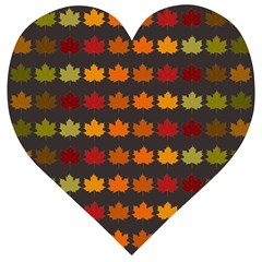 Autumn Fall Leaves Season Background Glitter Art Wooden Puzzle Heart