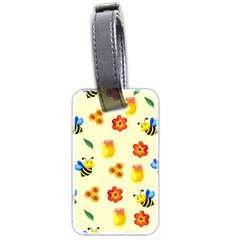 Seamless Background Honey Bee Wallpaper Texture Luggage Tag (two Sides) by Bangk1t