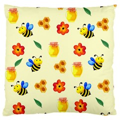 Seamless Background Honey Bee Wallpaper Texture Large Cushion Case (two Sides)