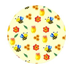Seamless Background Honey Bee Wallpaper Texture Mini Round Pill Box by Bangk1t