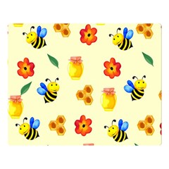 Seamless Background Honey Bee Wallpaper Texture Premium Plush Fleece Blanket (large) by Bangk1t