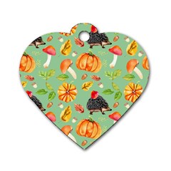 Autumn Seamless Background Leaves Wallpaper Texture Dog Tag Heart (one Side) by Bangk1t