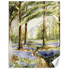 Trees Park Watercolor Lavender Flowers Foliage Canvas 12  X 16 