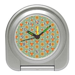 Floral Pattern Travel Alarm Clock by Amaryn4rt