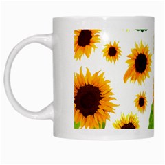 Sunflower Flower Seamless White Mug by Amaryn4rt