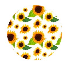 Sunflower Flower Seamless Mini Round Pill Box (pack Of 3)