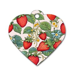 Strawberry Fruit Dog Tag Heart (one Side)