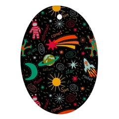 Seamless Pattern Space Ornament (oval)