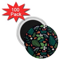 Pattern Forest Leaf Fruits Flowers Motif 1 75  Magnets (100 Pack)  by Amaryn4rt