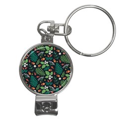 Pattern Forest Leaf Fruits Flowers Motif Nail Clippers Key Chain by Amaryn4rt