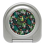 Pattern Forest Leaf Fruits Flowers Motif Travel Alarm Clock Front