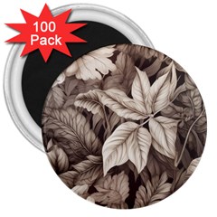 Plant Leaves Pattern 3  Magnets (100 Pack) by Amaryn4rt