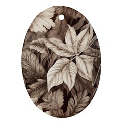 Plant Leaves Pattern Oval Ornament (two Sides) by Amaryn4rt
