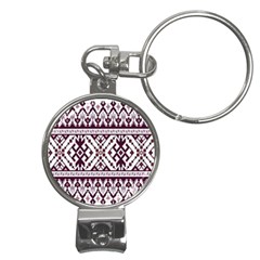 Illustration Ukrainian Folk Seamless Pattern Ornament Nail Clippers Key Chain