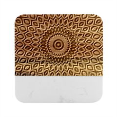 Circular Concentric Radial Symmetry Abstract Marble Wood Coaster (square) by pakminggu