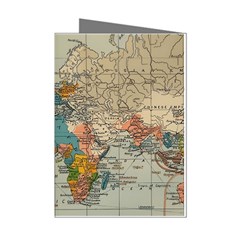 Vintage World Map Mini Greeting Cards (pkg Of 8) by pakminggu