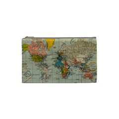 Vintage World Map Cosmetic Bag (small)