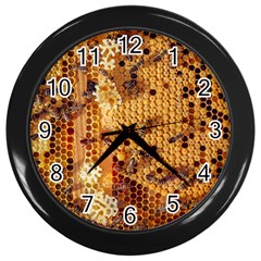 Bees Nature Animals Honeycomb Wall Clock (black)