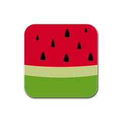 Watermelon Fruit Food Healthy Vitamins Nutrition Rubber Square Coaster (4 Pack) by pakminggu