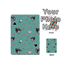 Raccoon Texture Seamless Scrapbooking Hearts Playing Cards 54 Designs (mini) by pakminggu
