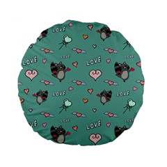 Raccoon Texture Seamless Scrapbooking Hearts Standard 15  Premium Flano Round Cushions by pakminggu