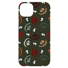 Art Halloween Pattern Creepy Design Digital Papers Iphone 14 Plus Black Uv Print Case by pakminggu