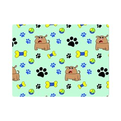 Dog Pattern Seamless Blue Background Scrapbooking Premium Plush Fleece Blanket (mini) by pakminggu