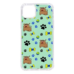 Dog Pattern Seamless Blue Background Scrapbooking Iphone 14 Plus Tpu Uv Print Case by pakminggu