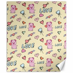 Pig Animal Love Romance Seamless Texture Pattern Canvas 8  X 10  by pakminggu