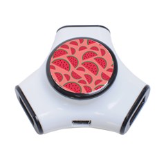 Watermelon Red Food Fruit Healthy Summer Fresh 3-port Usb Hub by pakminggu