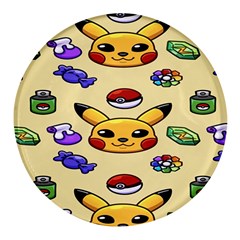 Pikachu Round Glass Fridge Magnet (4 Pack) by artworkshop