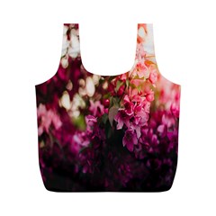 Pink Flower Full Print Recycle Bag (m) by artworkshop