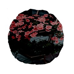 Pink Peony  Flower Standard 15  Premium Flano Round Cushions by artworkshop