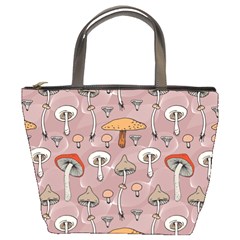 Mushrooms Autumn Fall Pattern Seamless Decorative Bucket Bag by pakminggu