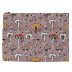 Mushrooms Autumn Fall Pattern Seamless Decorative Cosmetic Bag (xxl) by pakminggu