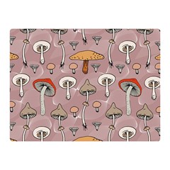 Mushrooms Autumn Fall Pattern Seamless Decorative Two Sides Premium Plush Fleece Blanket (mini) by pakminggu