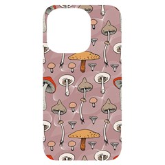 Mushrooms Autumn Fall Pattern Seamless Decorative Iphone 14 Pro Black Uv Print Case by pakminggu