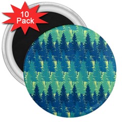 Christmas Trees Pattern Digital Paper Seamless 3  Magnets (10 Pack)  by pakminggu