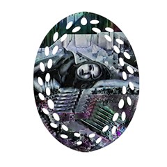 Cyberpunk Drama Ornament (oval Filigree) by MRNStudios