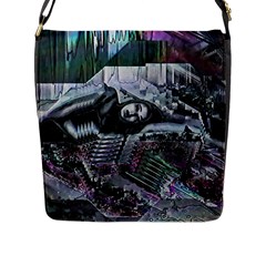 Cyberpunk Drama Flap Closure Messenger Bag (l) by MRNStudios