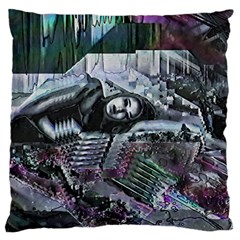 Cyberpunk Drama Large Premium Plush Fleece Cushion Case (one Side) by MRNStudios