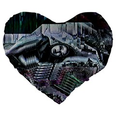 Cyberpunk Drama Large 19  Premium Flano Heart Shape Cushions by MRNStudios