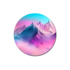 Landscape Mountain Colorful Nature Magnet 3  (round)