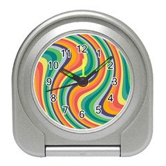 Swirl Twirl Rainbow Retro Travel Alarm Clock