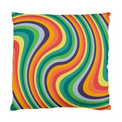 Swirl Twirl Rainbow Retro Standard Cushion Case (one Side) by Ravend