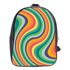 Swirl Twirl Rainbow Retro School Bag (large)