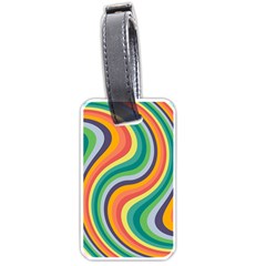 Swirl Twirl Rainbow Retro Luggage Tag (one Side)