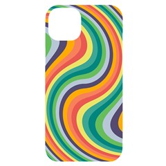 Swirl Twirl Rainbow Retro Iphone 14 Plus Black Uv Print Case by Ravend