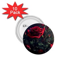 Rose Flower Plant Red 1 75  Buttons (10 Pack)